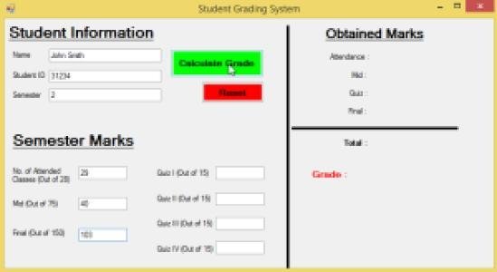 Student Grading System in C#