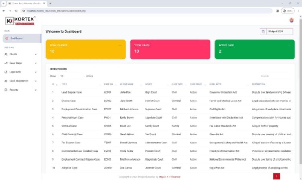Advocate Office Management System