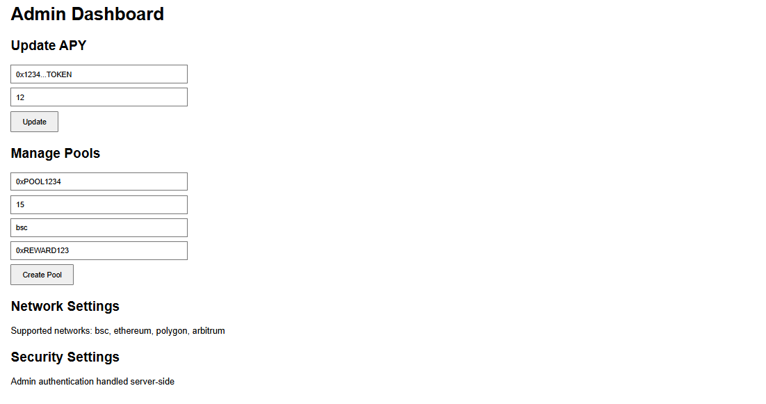 Web3 Staking Platform – Telegram Bot + WalletConnect + Admin Panel + Smart Contracts